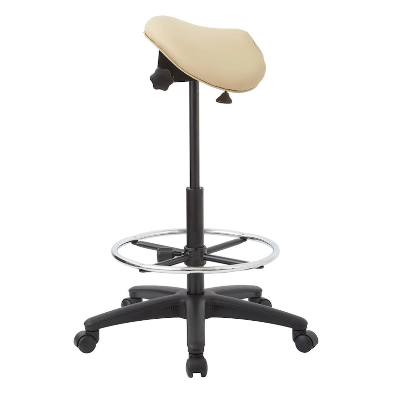 Tabouret ergonomique sans dossier avec hauteur réglable et roulettes