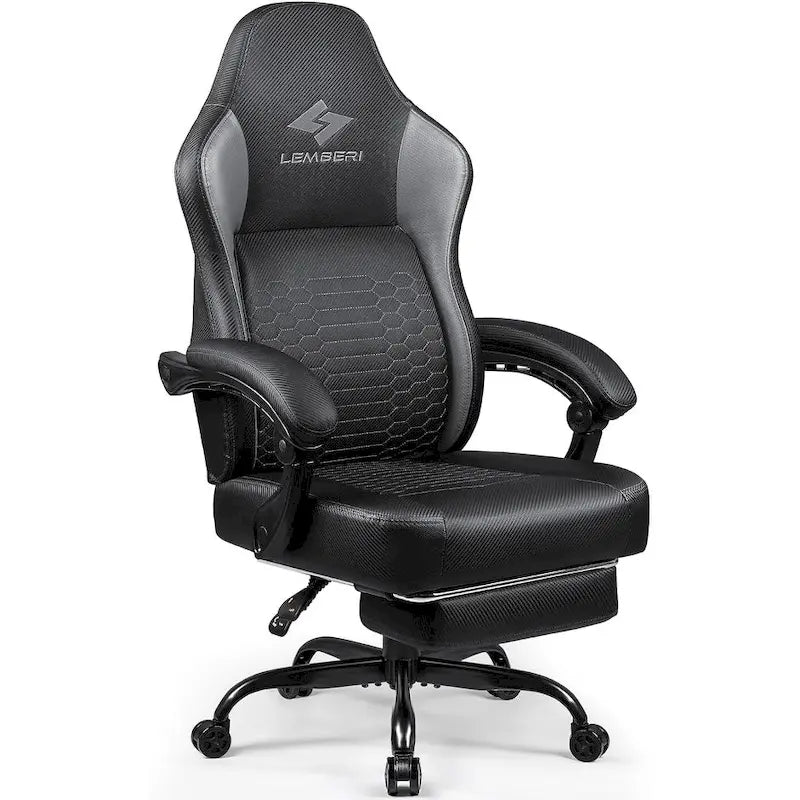 Chaise de jeu ergonomique avec repose-pieds, support lombaire haut, style course, multicolore