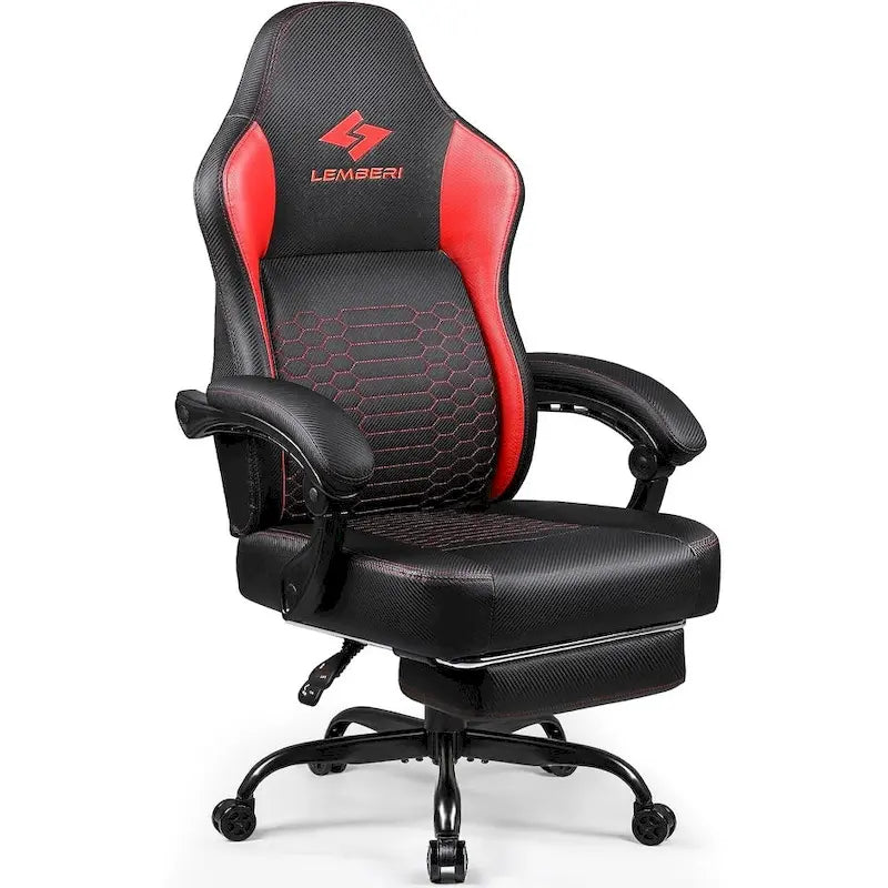 Chaise de jeu ergonomique avec repose-pieds, support lombaire haut, style course, multicolore