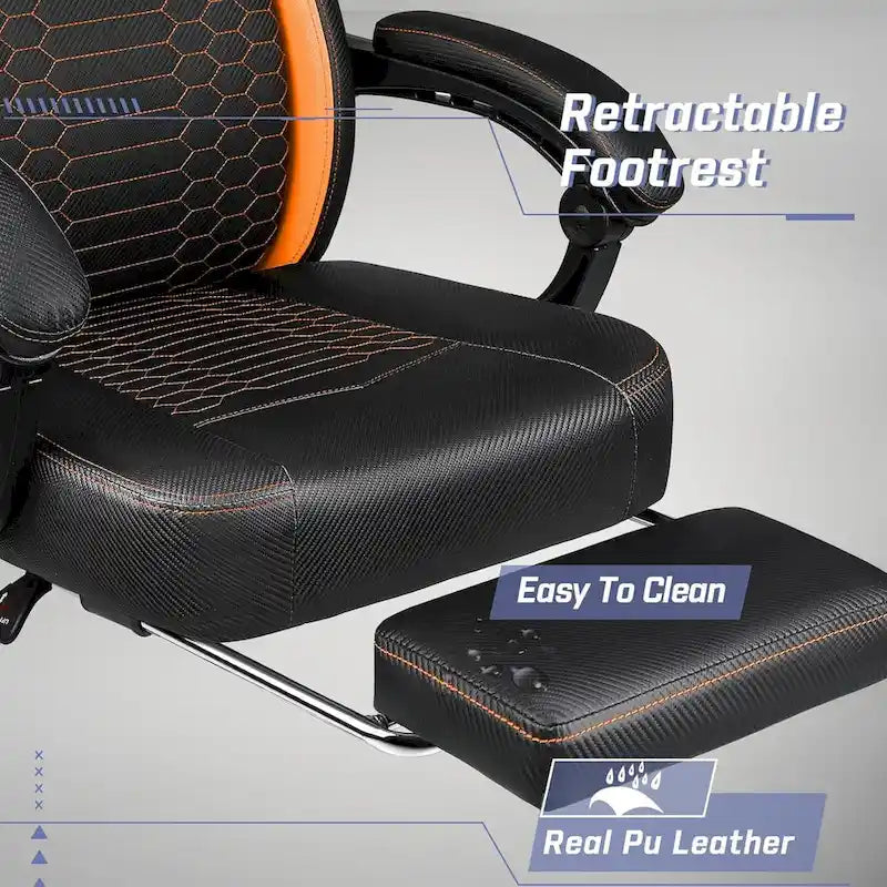 Chaise de jeu ergonomique avec repose-pieds, support lombaire haut, style course, multicolore