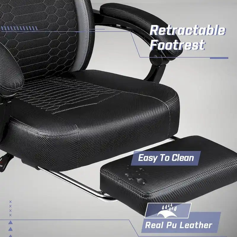 Chaise de jeu ergonomique avec repose-pieds, support lombaire haut, style course, multicolore