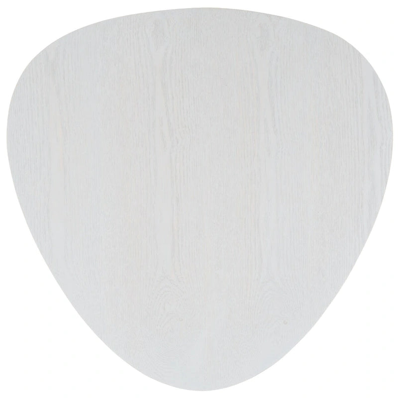 Table d'appoint ronde laquée blanche avec pieds épingles noirs