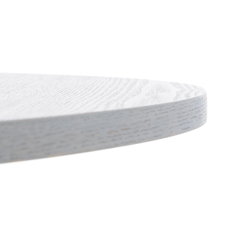 Table d'appoint ronde laquée blanche avec pieds épingles noirs
