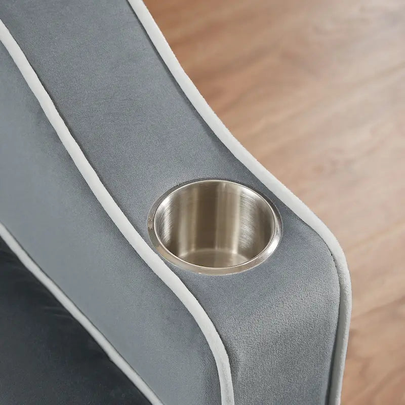 Canapé-lit futon convertible en velours avec chargement USB et support de téléphone