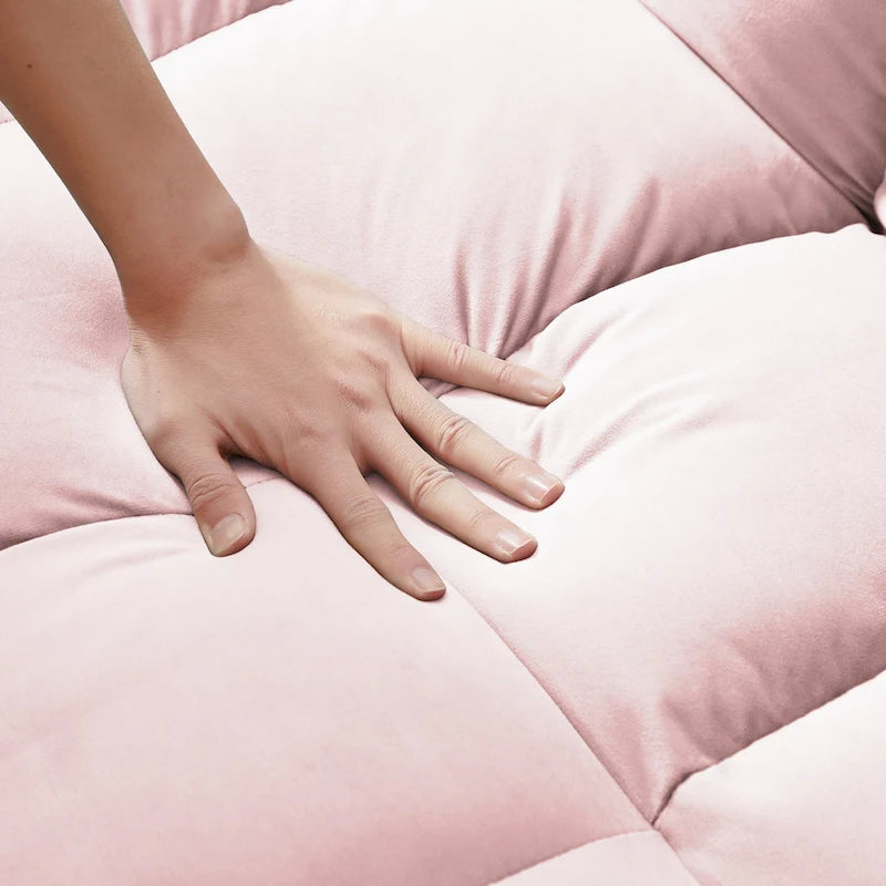 Canapé-lit futon convertible en velours avec chargement USB et support de téléphone