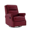 Fauteuil inclinable pivotant en cuir véritable avec accents cloutés 360 degrés Bordeaux Noir Chameau Bleu