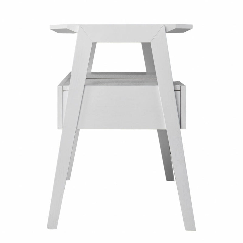 Bureau d'écriture blanc moderne du milieu du siècle avec tiroirs de rangement à fermeture douce