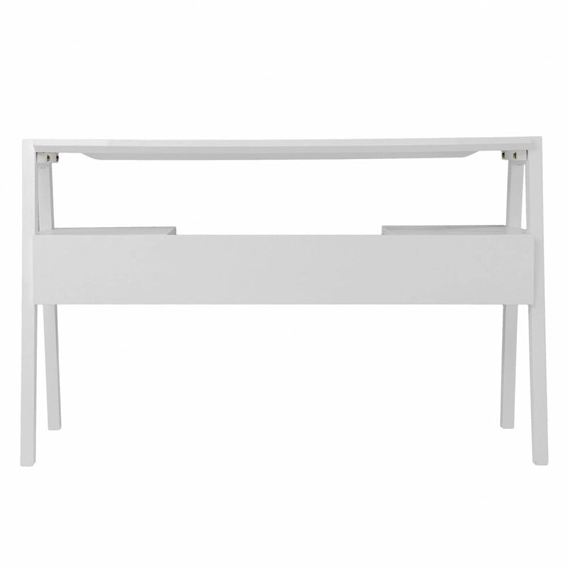 Bureau d'écriture blanc moderne du milieu du siècle avec tiroirs de rangement à fermeture douce
