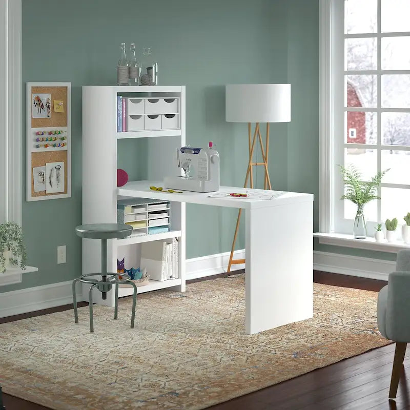 Table de bricolage 56W avec étagères réglables et surface laminée