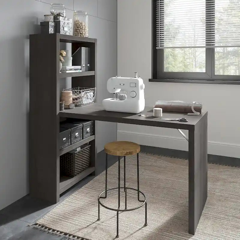 Table de bricolage 56W avec étagères réglables et surface laminée