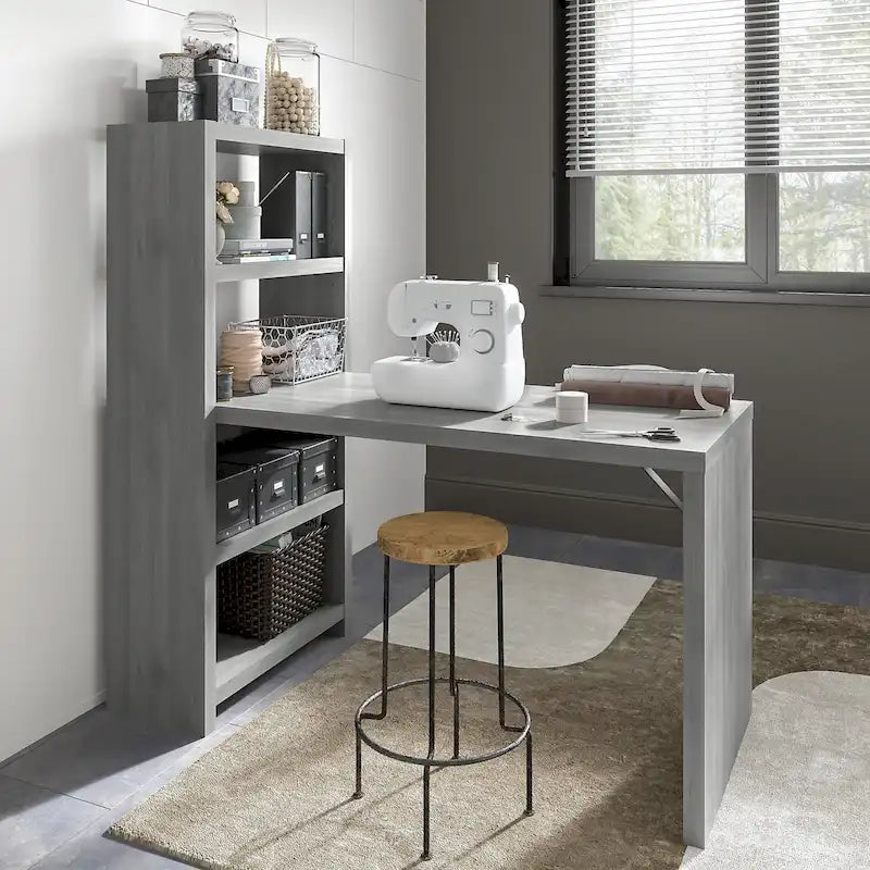 Table de bricolage 56W avec étagères réglables et surface laminée