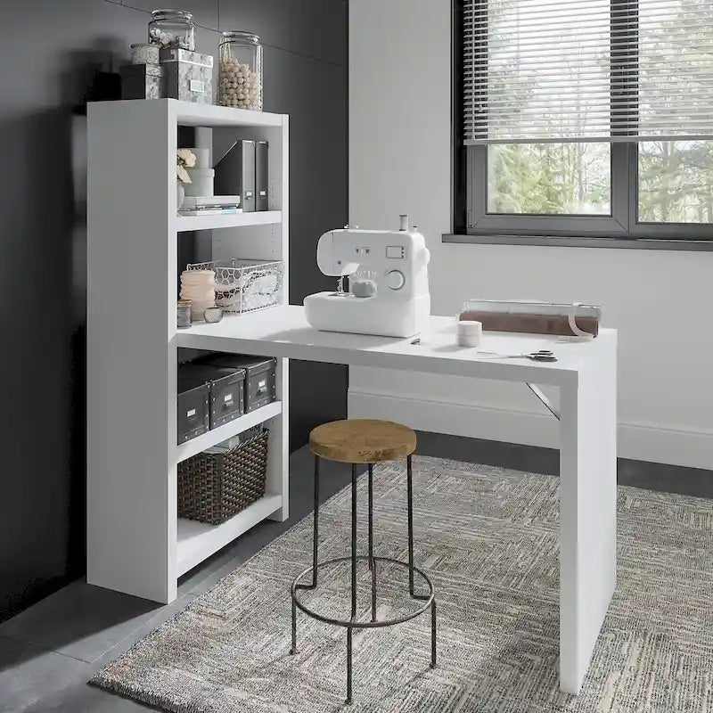 Table de bricolage 56W avec étagères réglables et surface laminée