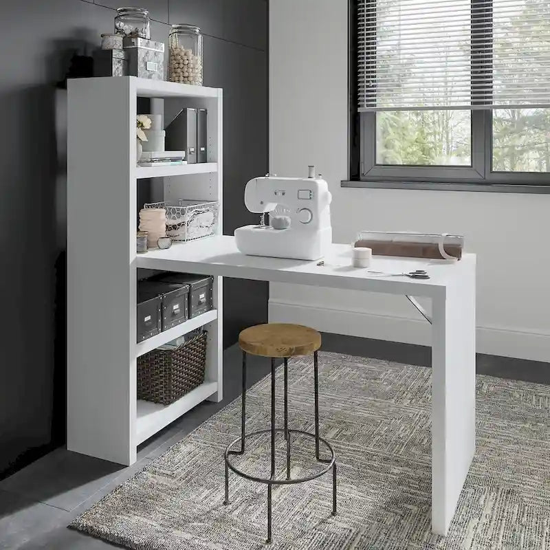 Table de bricolage 56W avec étagères réglables et surface laminée