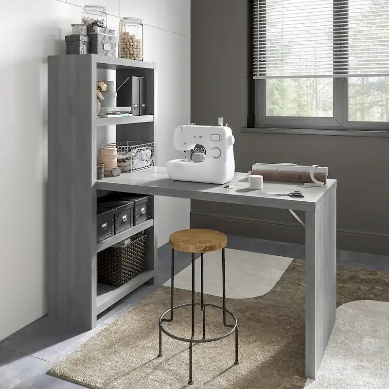 Table de bricolage 56W avec étagères réglables et surface laminée