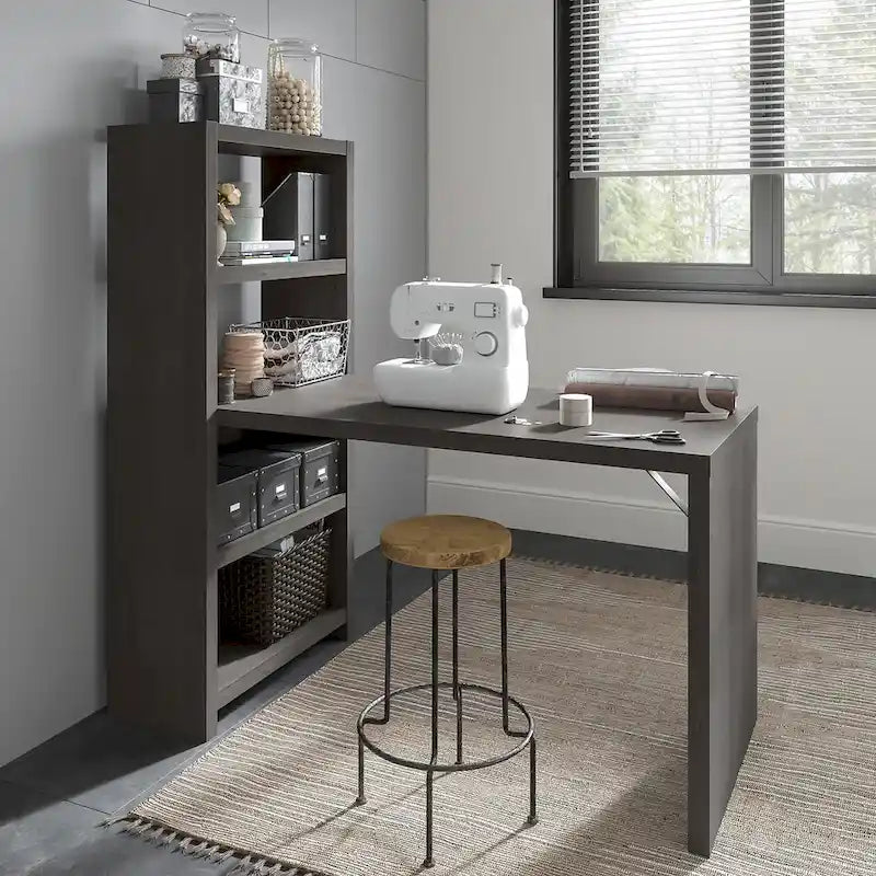 Table de bricolage 56W avec étagères réglables et surface laminée