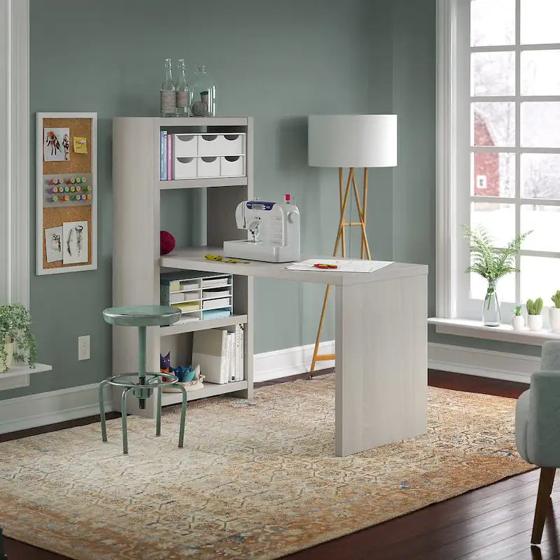 Table de bricolage 56W avec étagères réglables et surface laminée