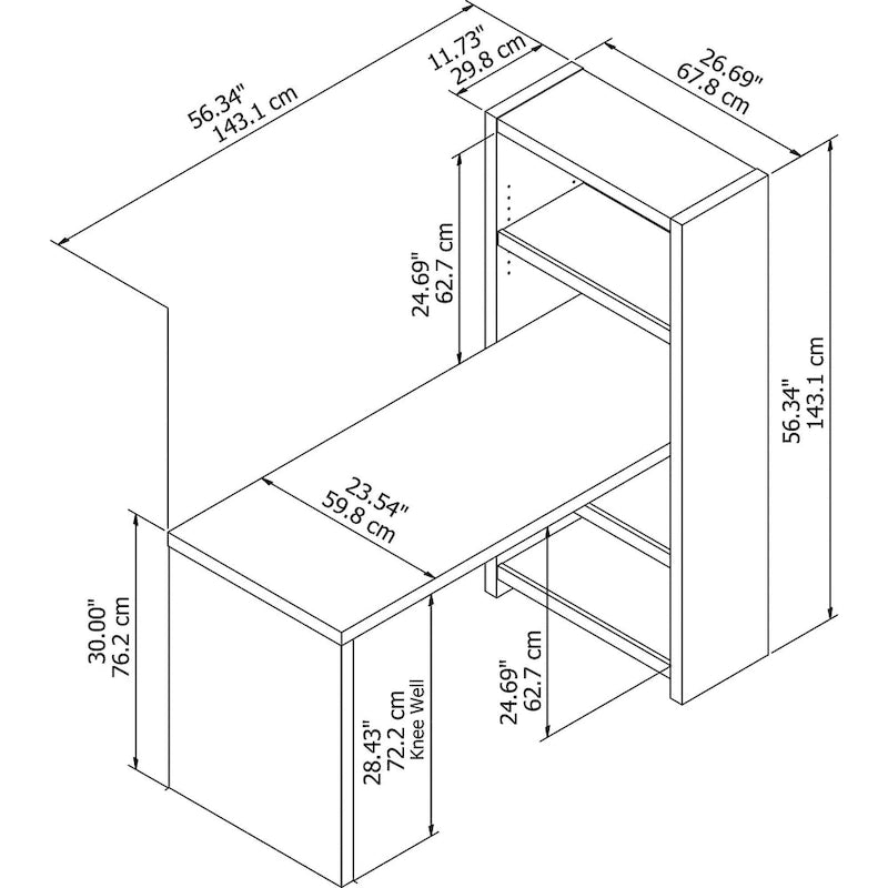 Table de bricolage 56W avec étagères réglables et surface laminée