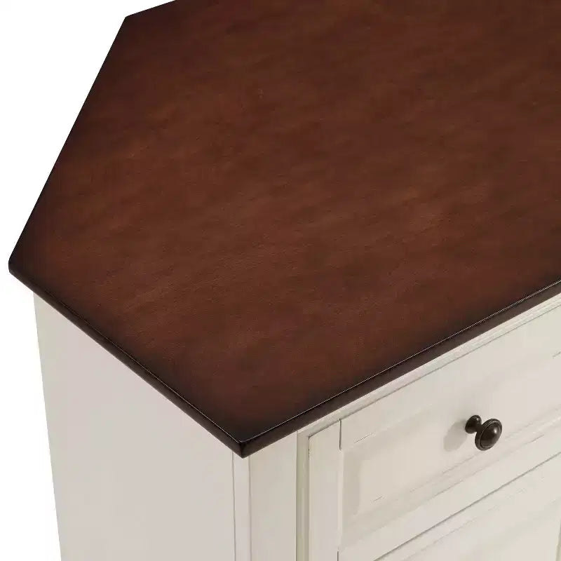 Meuble TV d'angle blanc pour téléviseurs jusqu'à 65 pouces, portes en verre biseauté, montage par une personne
