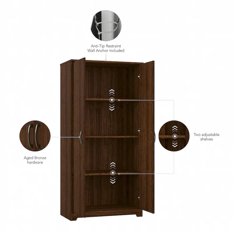 Armoire haute de rangement Cabot avec portes par Bush Furniture