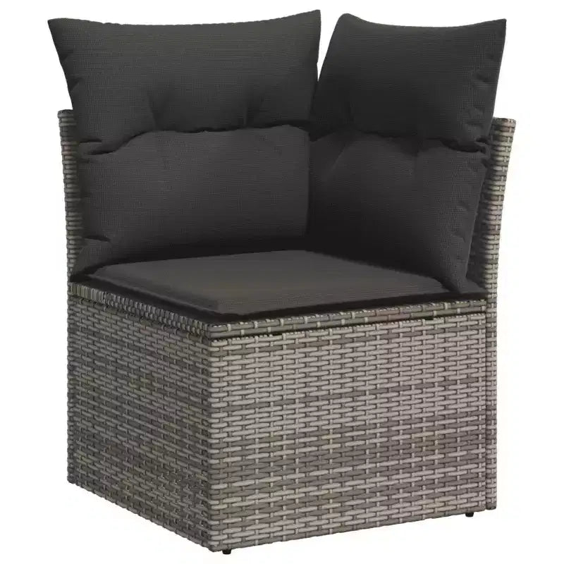 vidaXL Salon de jardin 4 pièces en résine tressée avec coussins et bois d'acacia