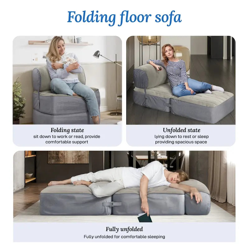 WOWMAX Canapé Lit Pliant Convertible Fauteuil Lit Pliant avec Traversin