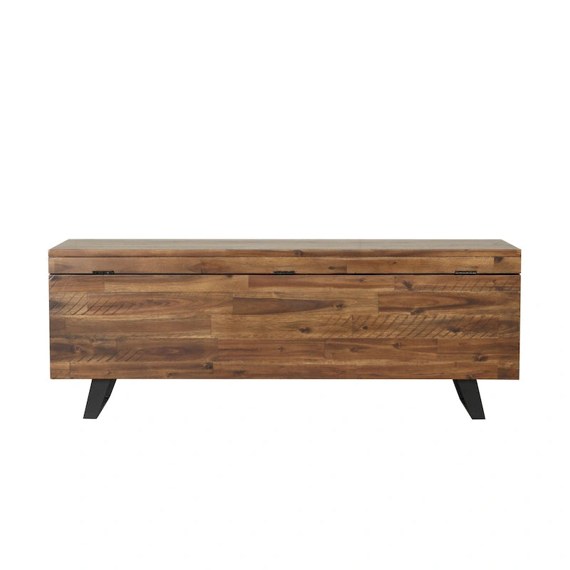Banc de rangement Broadmore en bois d'acacia de 46 pouces