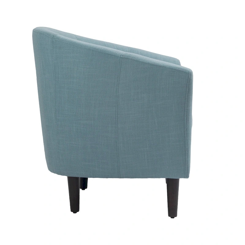 Lot de 2 fauteuils club modernes en lin style tonneau