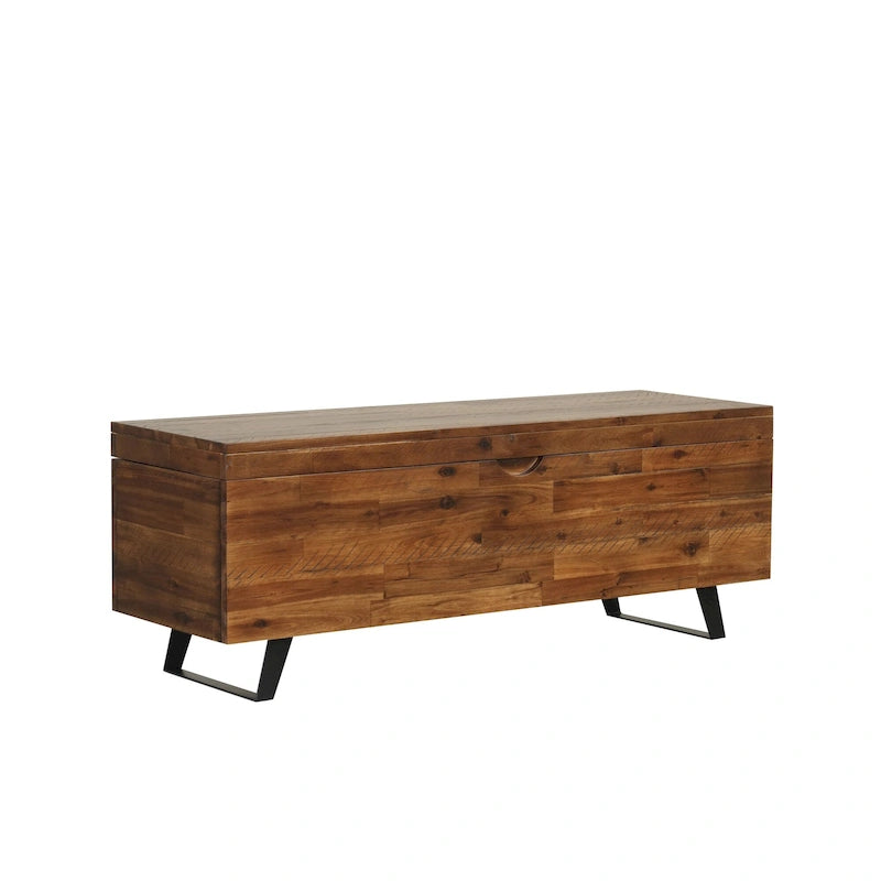 Banc de rangement Broadmore en bois d'acacia de 46 pouces