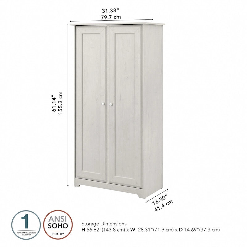 Meuble de rangement haut Cabot Espresso Oak avec portes – 31,38 long. x 16,30 larg. x 61,14 haut.